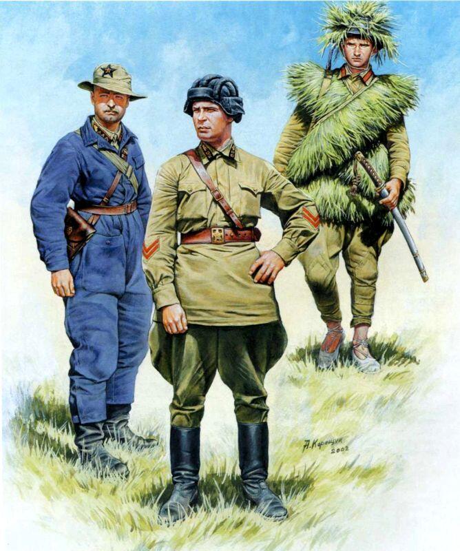 Слева направо Помощник командира взвода в рабочем комбинезоне и панаме 11я - фото 139