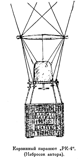 Корзинный парашют РК4 Набросок автора В 1926 году все свои изобретения в - фото 62
