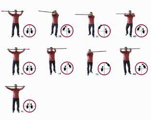 Упражнение 9 Встаньте прямо ноги на ширине плеч Возьмите палку так как - фото 8