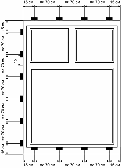 Рис 1 Схема расположения элементов крепления оконной рамы из ПВХ Количество - фото 1