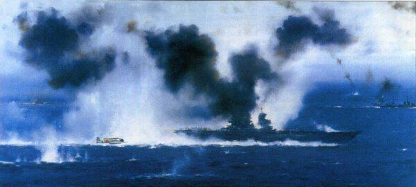 1 Японские торпедоносцы В5М Кейт атакуют авианосец Лексингтон в Коралловом - фото 1
