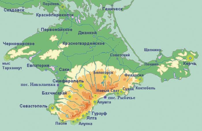Карта Крыма Площадь Крымского полуострова 27 тыс км 2 Максимальная - фото 1