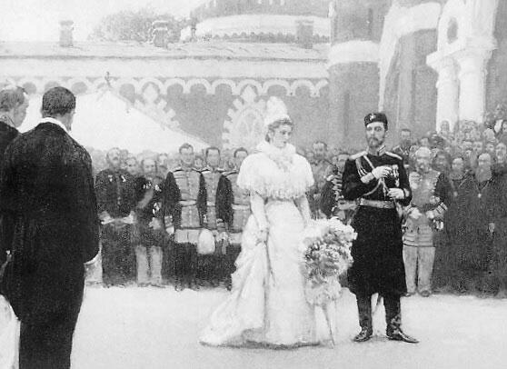 Император Николай II и императрица Александра Федоровна у Петровского дворца в - фото 1