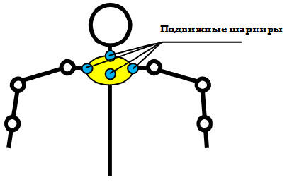 Рис 1 Подвижная модель человека При таком подходе например плечевой пояс - фото 1