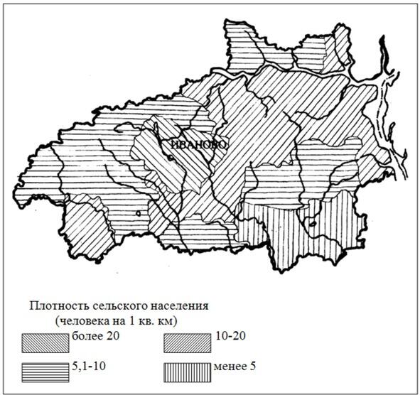 Рис 4 Карта плотности сельского населения Ивановской области при создании - фото 4