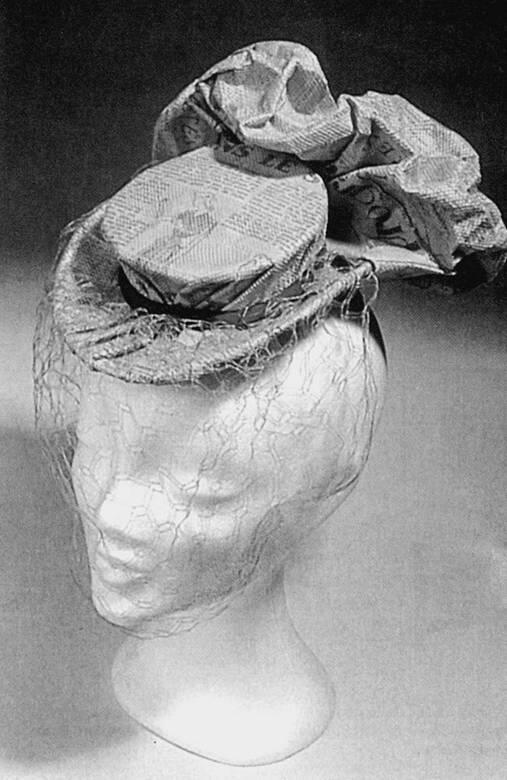 Шляпка сделанная из газетной бумаги Женское пальто в котором использован - фото 63
