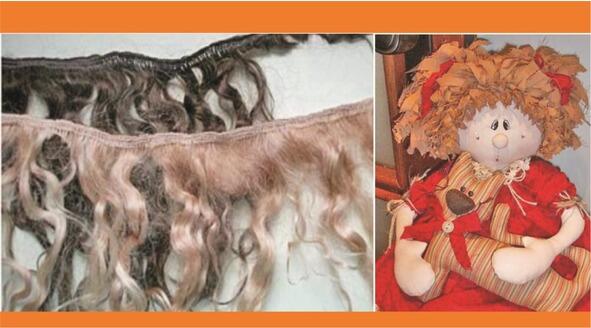 Волосы из кусочков тканей Для такой прически кусочки ткани нашиваются на - фото 9