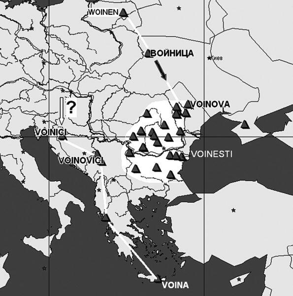 Карта 7 Топонимия voin войн Вместе с тем вдоль побережья Адриатики - фото 19
