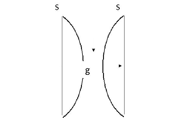 Рис 1 Схема взаимодействия гравитона g с силовыми линиями S пространства - фото 1