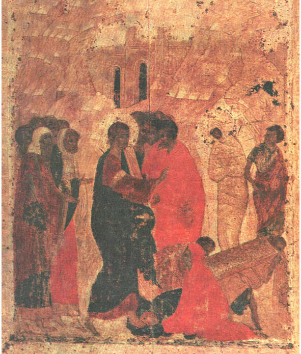 Икона Воскрешение Лазаряиз Благовещенского собора Московского Кремля 1406 г В - фото 3