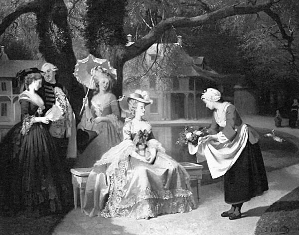 Мария Антуанетта и Людовик XVI в саду Тюильри с мадам Лэмбэйл Вследствие этого - фото 1