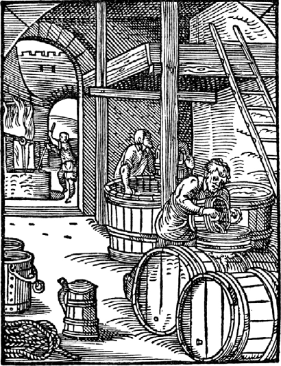 Рис 01 Интерьер немецкой пивоварни XVI века из книги Йоста Аманна Ständebuch - фото 1