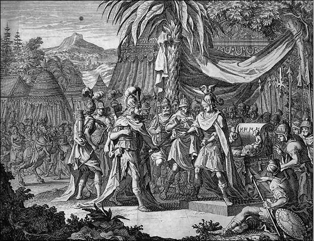 Фалестра встречается с Александром Македонским Гравюра 1696 г Некоторые - фото 3