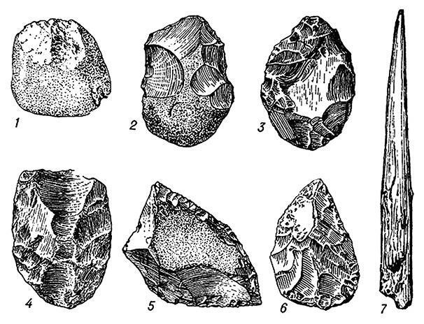 Каменные инструменты времен нижнего палеолита 1 олдовайское галечное орудие - фото 1
