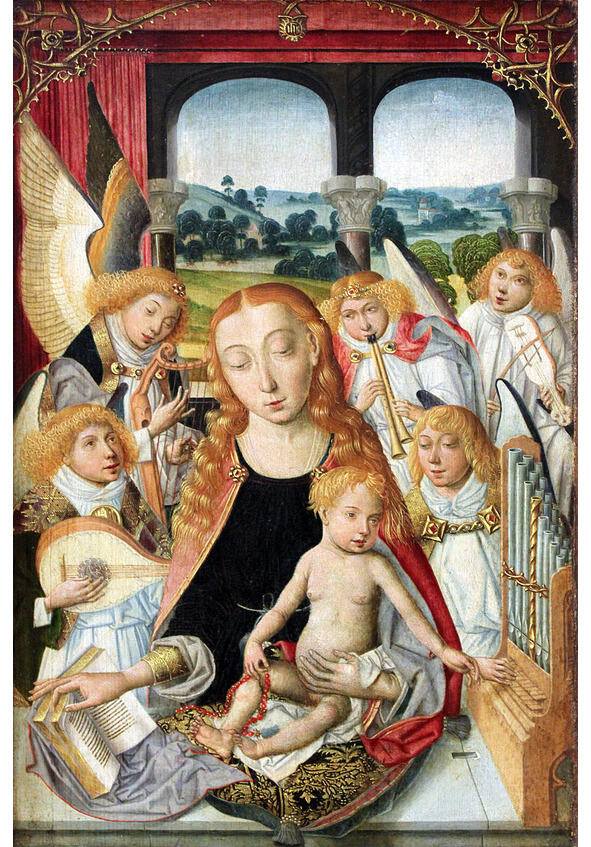 Мадонна с младенцем и играющими ангелами Неизвестный автор Нидерланды 1490 - фото 2