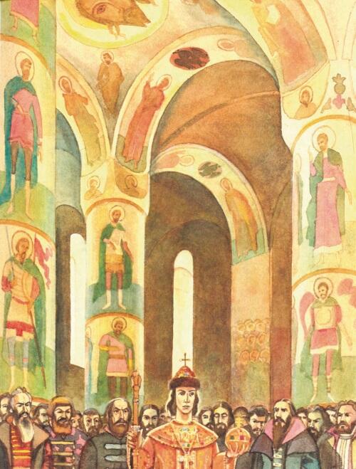 Стоит Иван IV в храме Застыл Свечи горят Мерцают лампады Лица святых с икон - фото 8