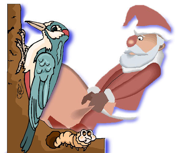 Дед Мороз и дятел Дед Мороз сидел кряхтел Неожиданно вспотел Дятел - фото 8