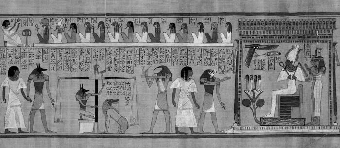 Рис 1 Слева изображено как бог Анубис с телом человека и головой шакала - фото 1