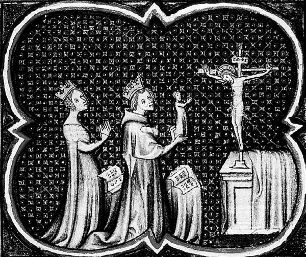 Людовик VII и Алиенора молят Господа о даровании сына Средневековая миниатюра - фото 70