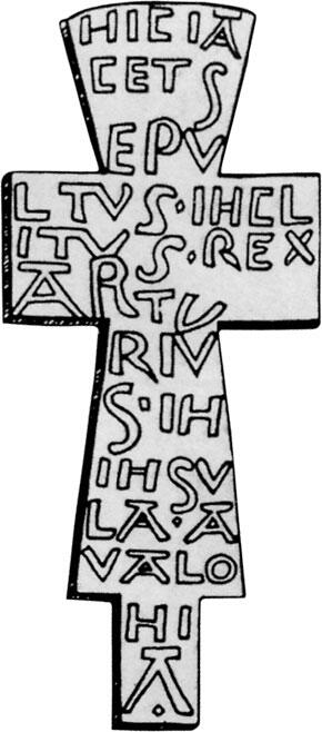 Крест Гластонбери с именем короля Артура приведенный в книге Британия - фото 6